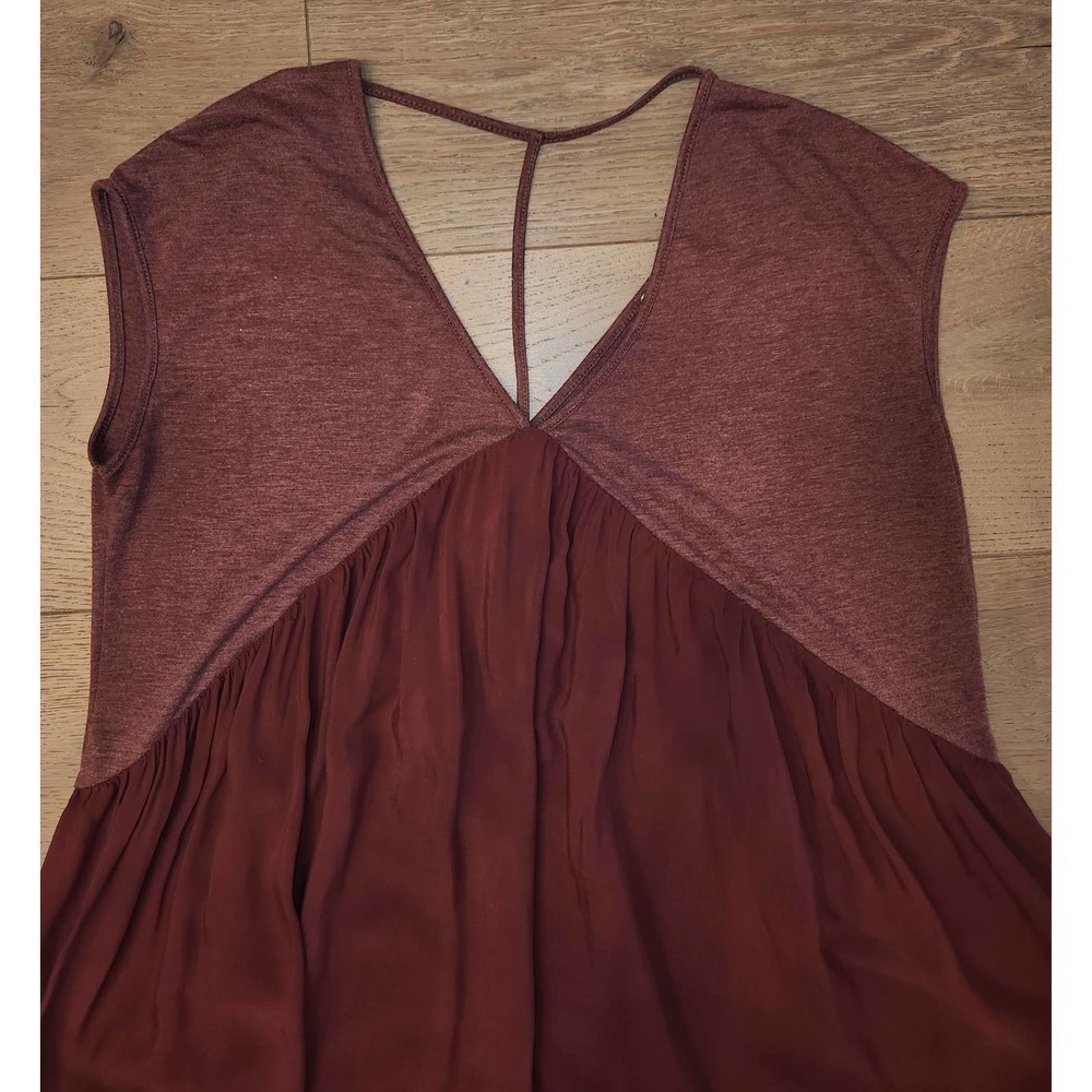 Anthropologie Meadow Rue Raspberry Red Quincy Short Sleeve Flowy Top size S - Picture 4 of 5